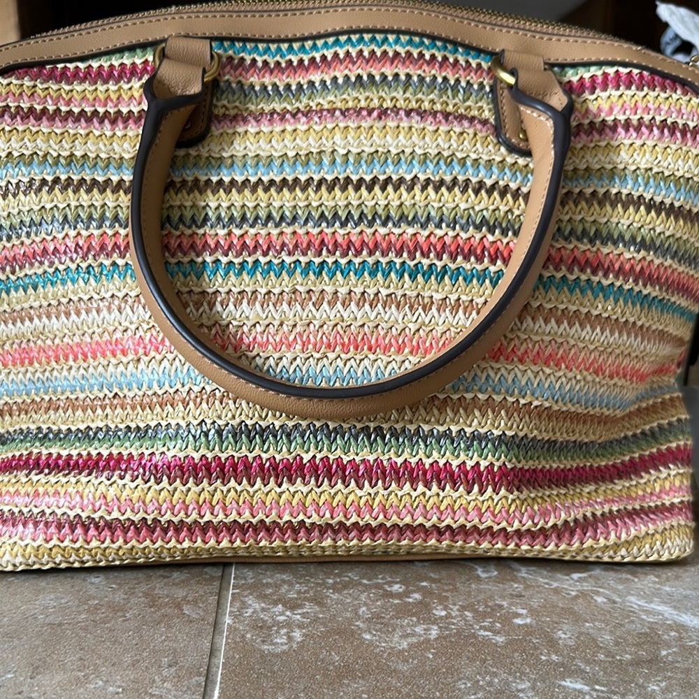 Style & Co Tan Woven Tote Bag with Sturdy Handles